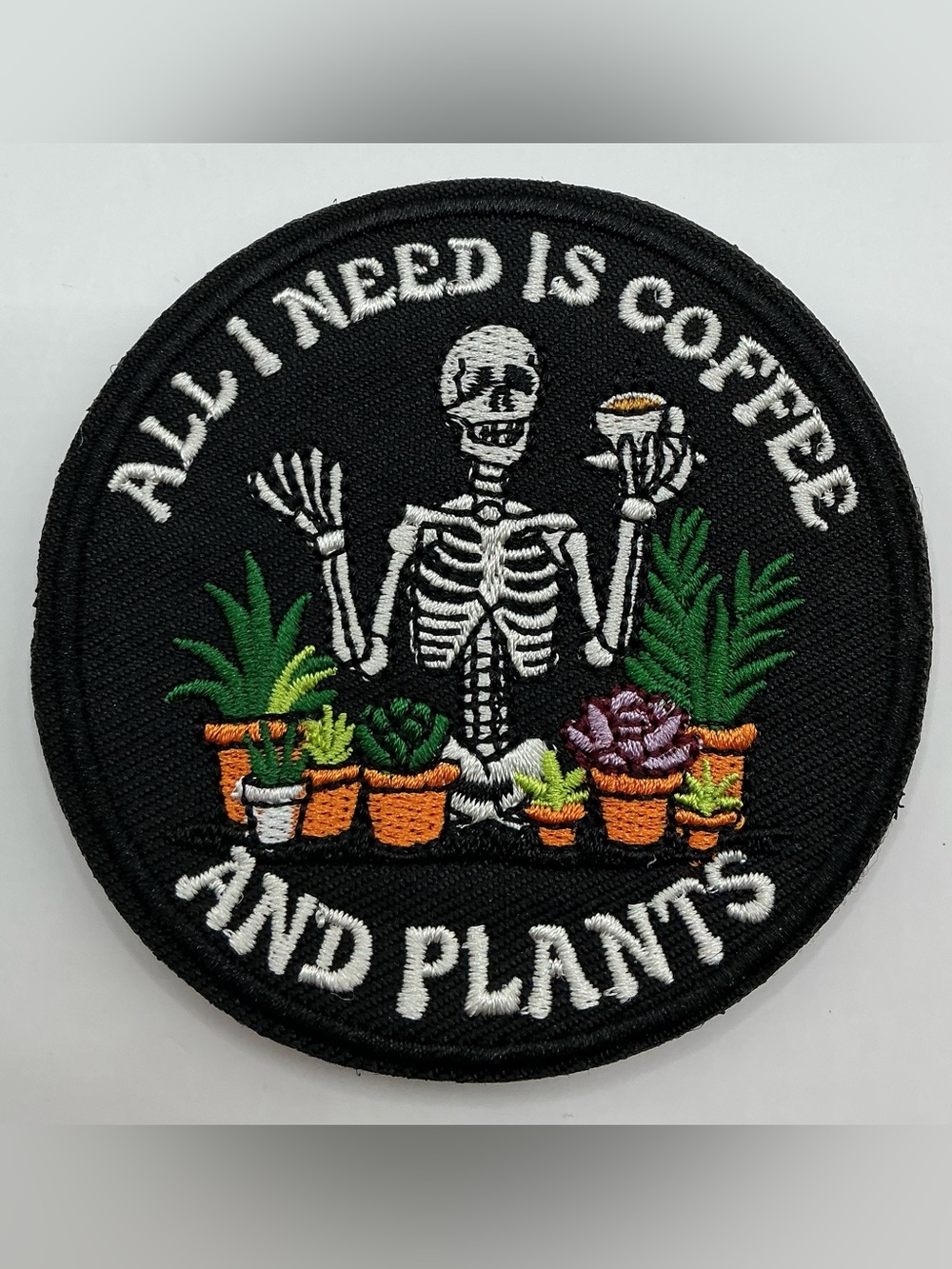 TACTICAL MORAL HOOK & LOOP PATCH ALL I NEED IS COFFEE AND PLANTS UNISEX